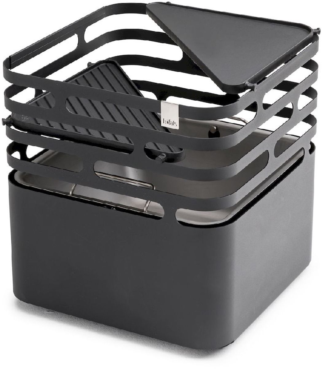 Höfats Cube Vuurkorf gietijzeren grillplaat - op verschillende hoogtes in de Cube vuurkorf te plaatsen
