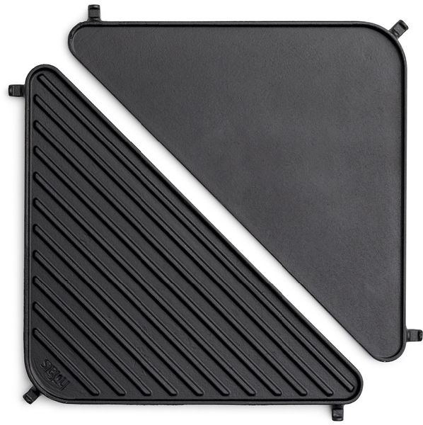 Höfats Cube Vuurkorf gietijzeren grillplaat - met een gladden en een geribbelde zijde