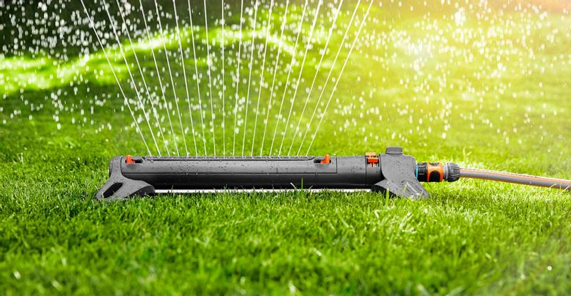 Gardena AquaZoom L zwenksproeier in gebruik