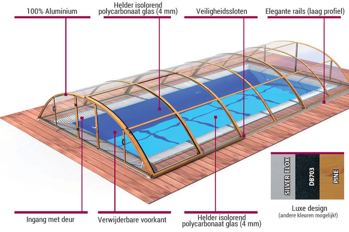 Klasik Clear zwembadoverkapping