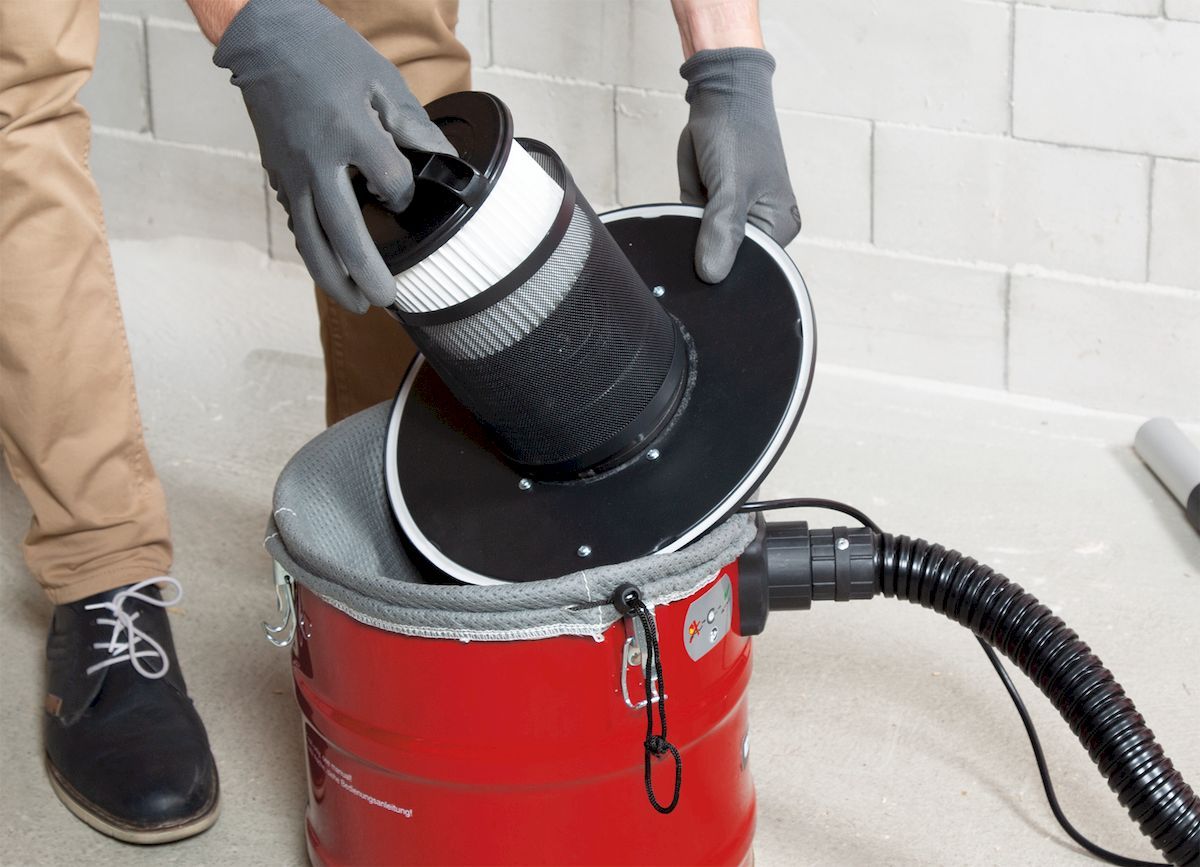 Einhell Plooifilter voor aszuiger plaatsen