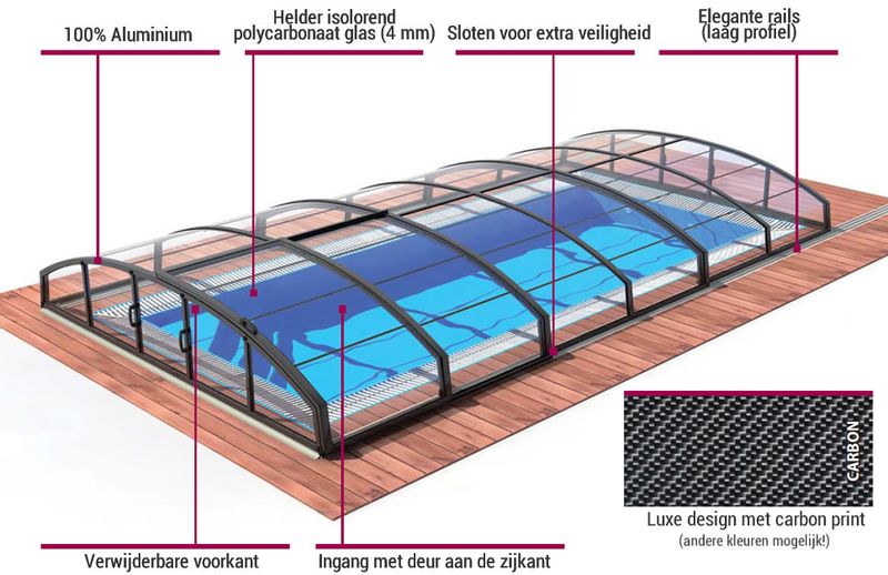 zwembadoverkapping luxe