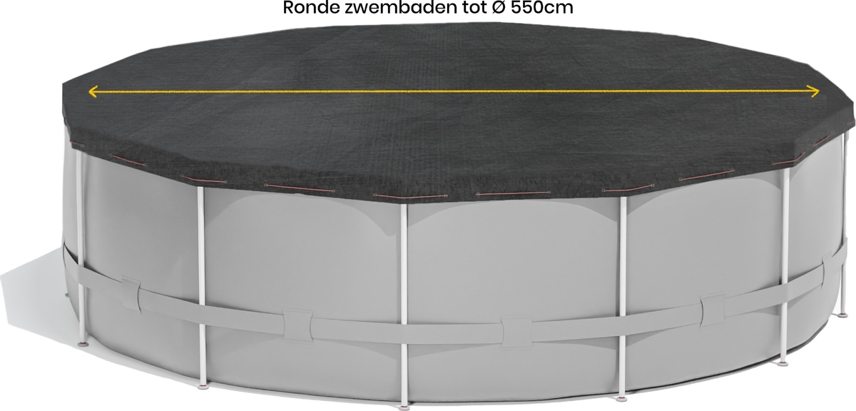 Afdekzeil voor rond zwembad 550cm (zeilmaat 610)
