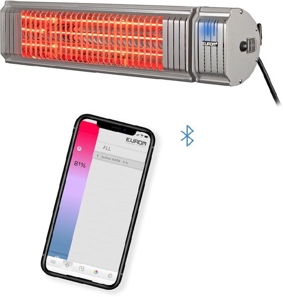 Eurom Golden 2000 Amber Smart terrasverwarmer bediening met smartphone