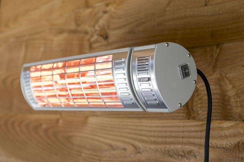 Eurom Golden 2000 Ultra RCD terrasverwarmer, sfeerfoto dichtbij