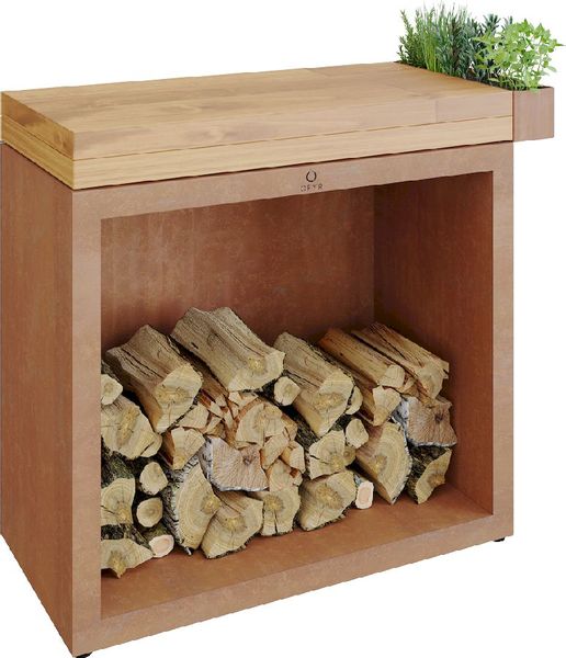 OFYR Butcher Block Storage 90 Corten - Teak Wood