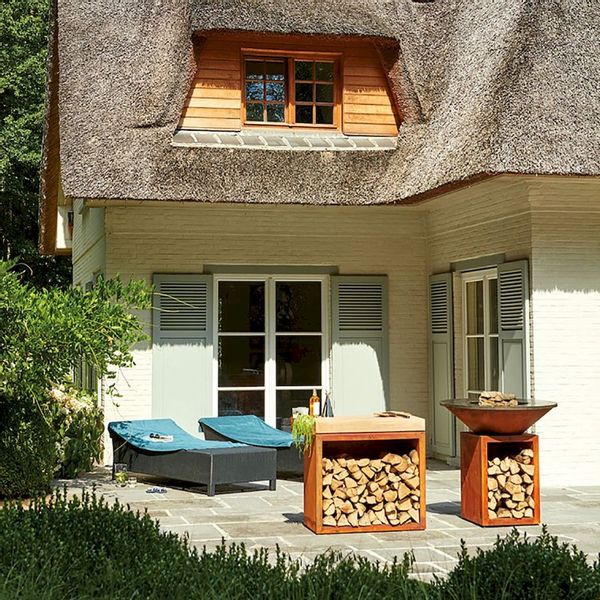 OFYR Butcher Block Storage 90 Corten - Teak Wood 