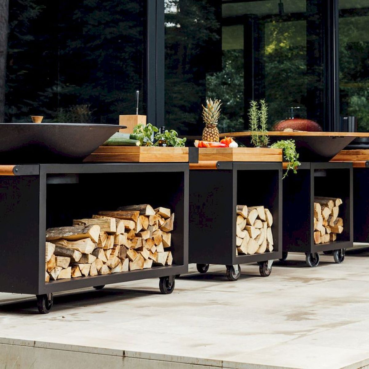 OFYR Mise en Place Table 65 PRO Black - Teak wood