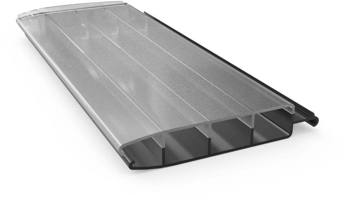 Aquadeck Polycarbonaat Solar lamellenafdekking zwembad - per m2 - Metallic