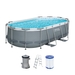 Bestway Power Steel Oval zwembad - 427 x 250 x 100 cm - met filterpomp en accessoires
