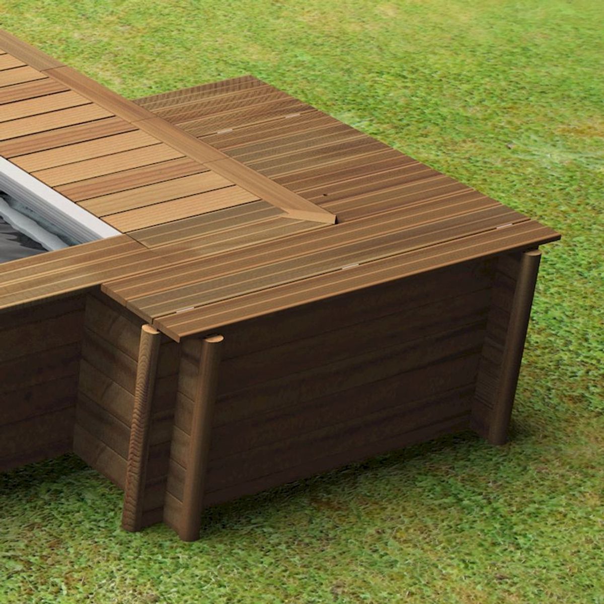 BWT Houten omkasting voor droge kuil stadszwembad compact