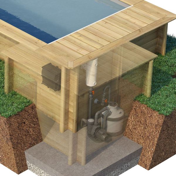 BWT Houten omkasting voor droge kuil stadszwembad compact