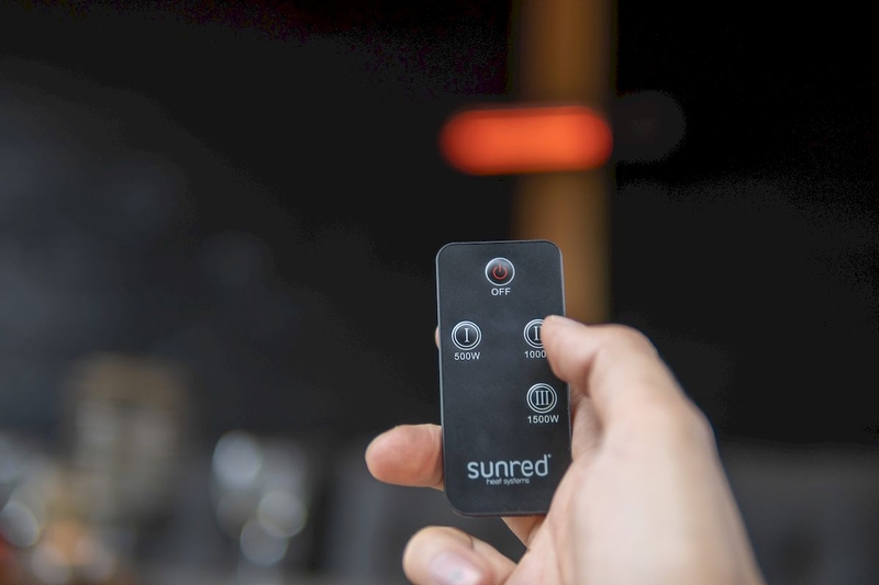 Sunred Heater Fortuna Wall 1500 Black terrasverwarmer - afstandsbediening