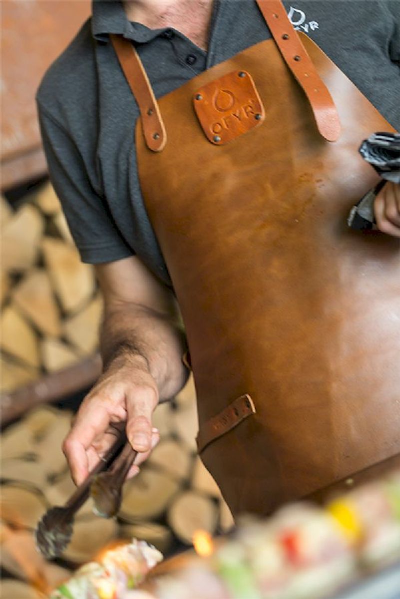  OFYR Leren schort - Bruin