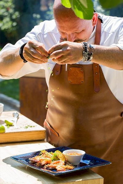  OFYR Leren schort - Bruin bescherming