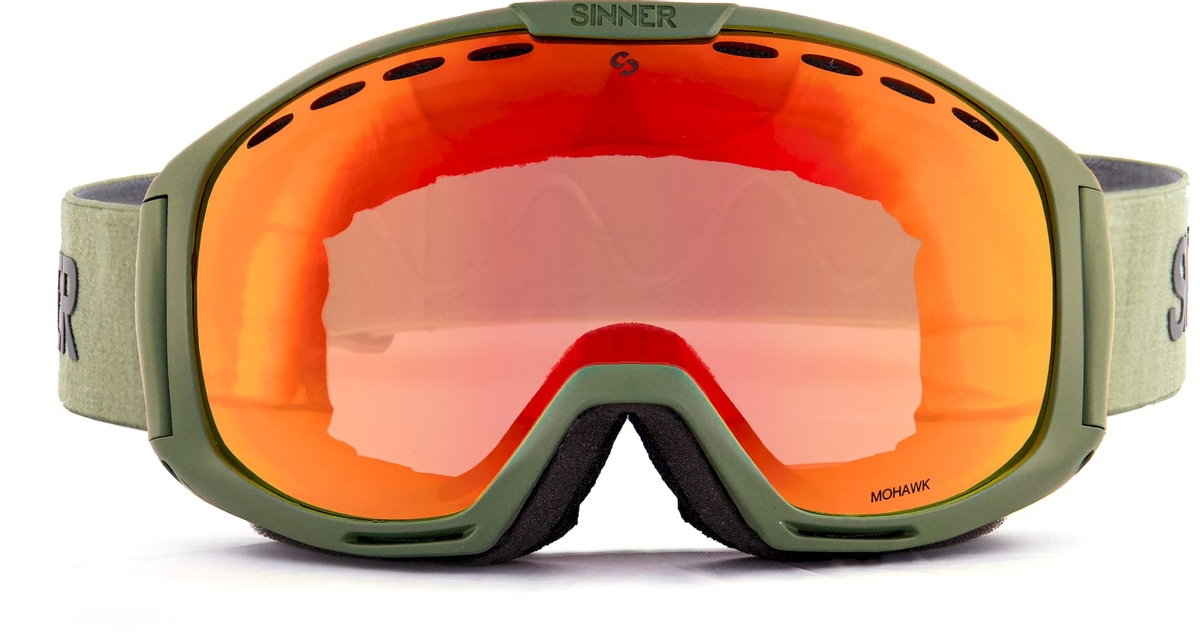 Sinner Mohawk skibril - Matte Moss Green - Rode + Roze lens