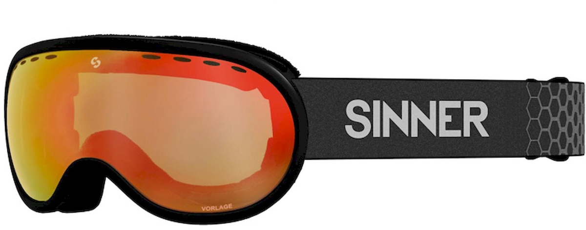 Sinner Vorlage skibril - Mat Zwart - Oranje lens