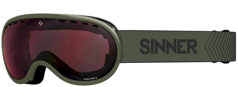 Sinner Vorlage skibril - Mat Mosgroen - Rode lens