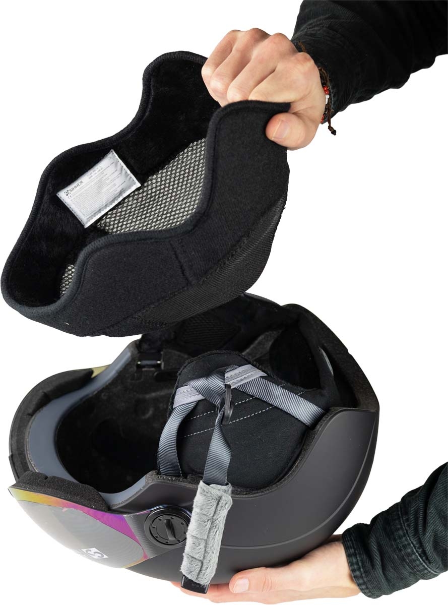 Sinner Titan Visor skihelm - Matte Black - Blauwe lens
