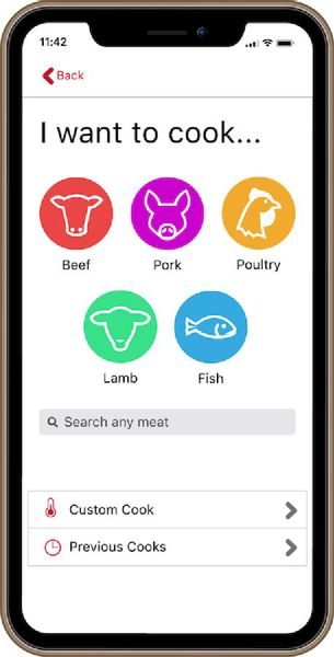 MEATER thermometer app keuze uit gerechten voor het barbecueën