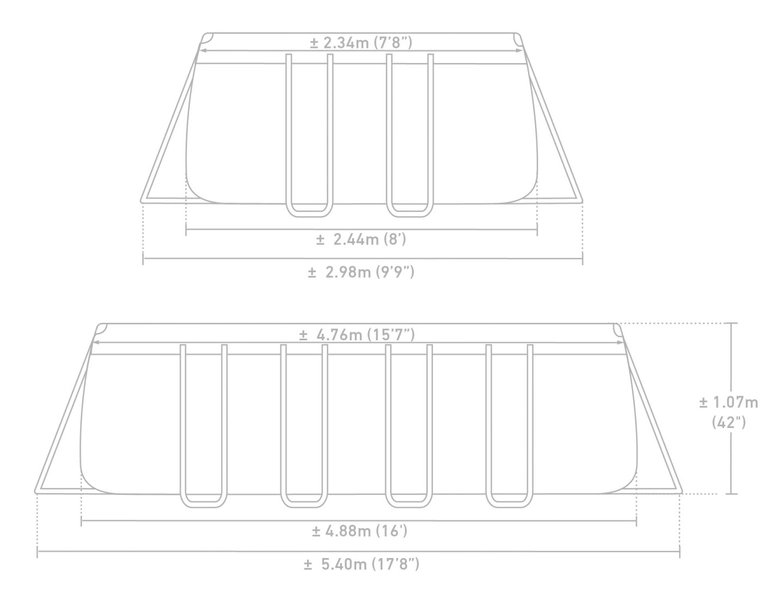 Intex Prism Frame Pool Greywood 549 x 122 cm - afgedekt