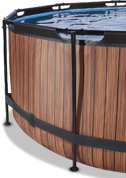 EXIT Wood zwembad - 360 x 122 cm - met zandfilterpomp en trap liner en frame