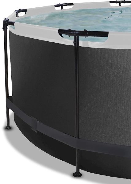 EXIT Black Leather zwembad - 360 x 122 cm - met zandfilterpomp en trap wand en frame