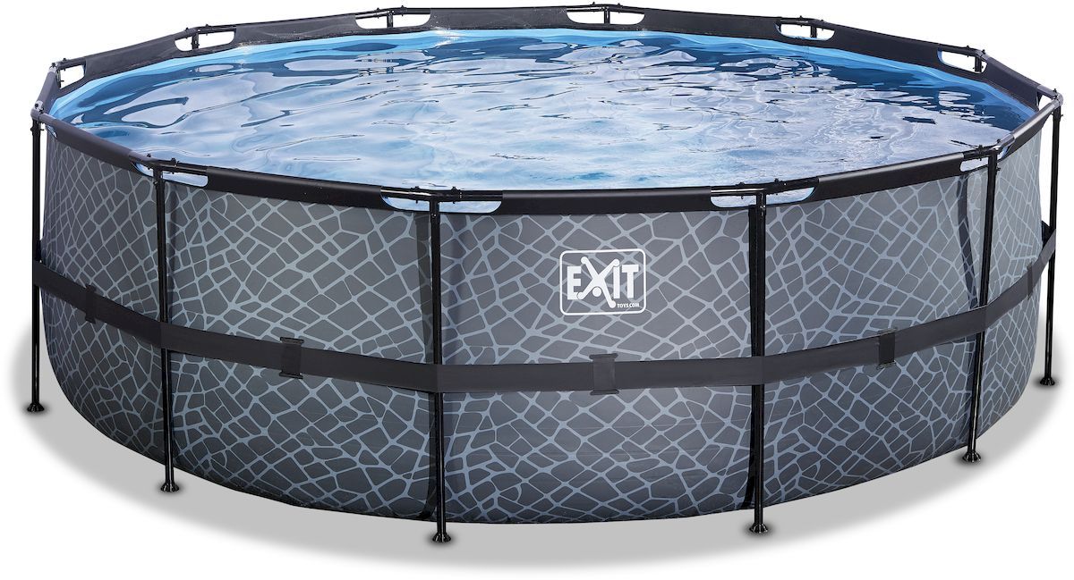 EXIT Stone zwembad - 427 x 122 cm - met zandfilterpomp en trap alleen zwembad
