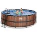 EXIT Wood zwembad - 427 x 122 cm - met zandfilterpomp en trap kinderen in zwembad