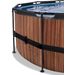 EXIT Wood zwembad - 427 x 122 cm - met zandfilterpomp en trap wand en frame