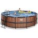 EXIT Wood zwembad - 450 x 122 cm - met zandfilterpomp en trap sfeerbeeld