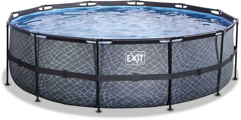 EXIT Stone zwembad - 488 x 122 cm - met zandfilterpomp en trap zonder trap