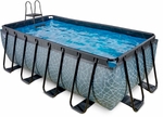 EXIT Stone zwembad - 400 x 200 x 100 cm - met zandfilterpomp en trap