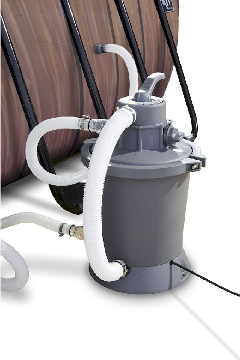 EXIT Wood zwembad - 400 x 200 x 100 cm - met zandfilterpomp en trap zandfilterpomp