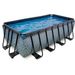 EXIT Stone zwembad - 400 x 200 x 122 cm - met zandfilterpomp en trap schuin