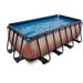 EXIT Wood zwembad - 400 x 200 x 122 cm - met zandfilterpomp en trap schuin