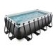 EXIT Black Leather zwembad - 400 x 200 x 122 cm - met zandfilterpomp en trap schuin