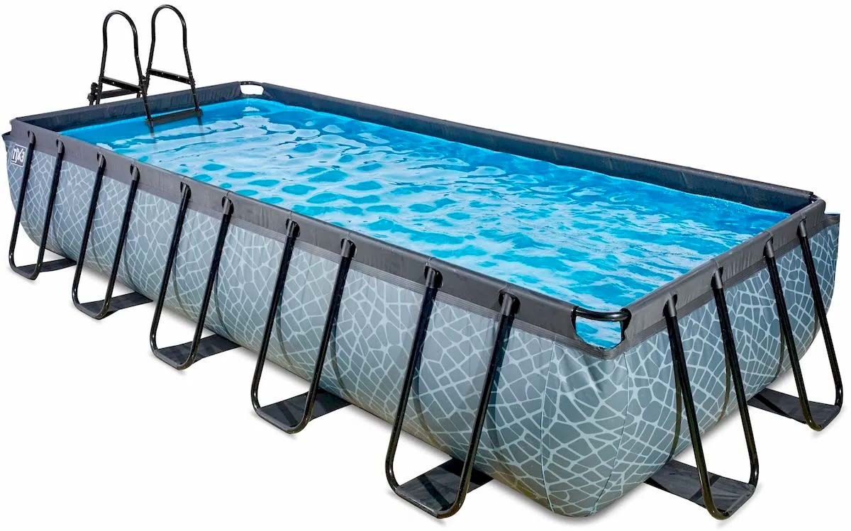 EXIT Stone zwembad - 540 x 250 x 100 cm - met zandfilterpomp en trap

