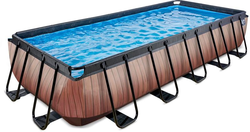 EXIT Wood zwembad - 540 x 250 x 100 cm - met zandfilterpomp en trap zonder trap