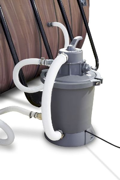 EXIT Wood zwembad - 540 x 250 x 100 cm - met zandfilterpomp en trap zandfilterpomp bij zwembad