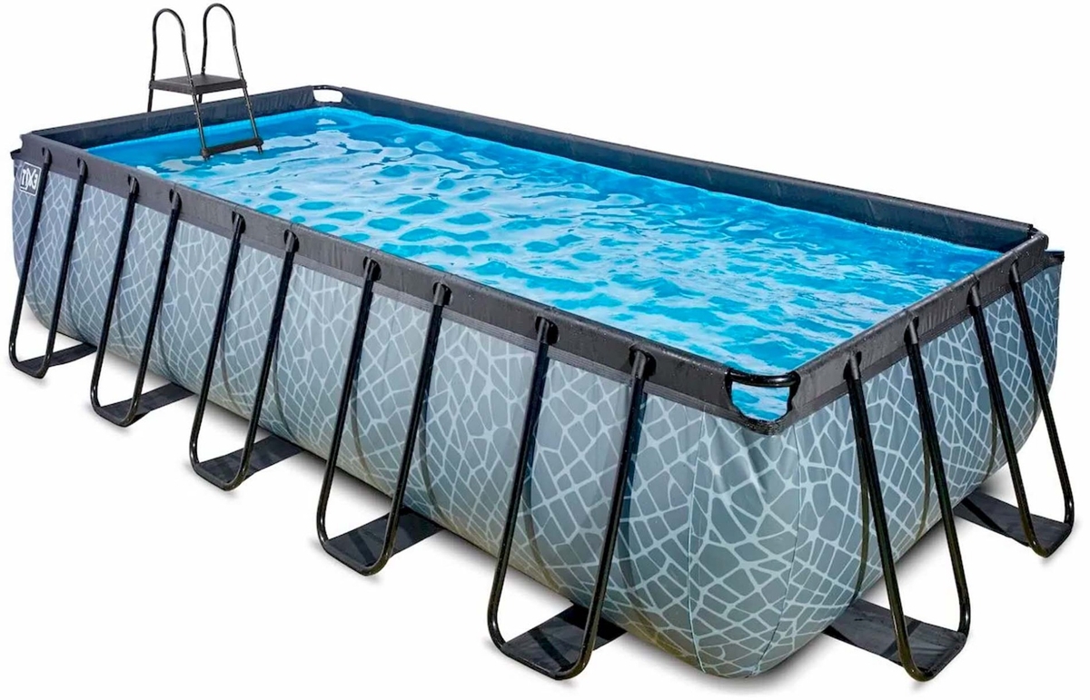 EXIT Stone zwembad - 540 x 250 x 122 cm - met zandfilterpomp en trap
