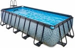 EXIT Stone zwembad - 540 x 250 x 122 cm - met zandfilterpomp en trap