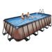 EXIT Wood zwembad - 540 x 250 x 122 cm - met zandfilterpomp en trap sfeerbeeld gezin
