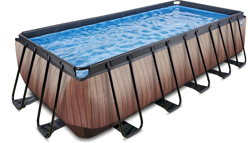EXIT Wood zwembad - 540 x 250 x 122 cm - met zandfilterpomp en trap zonder zwembadtrap