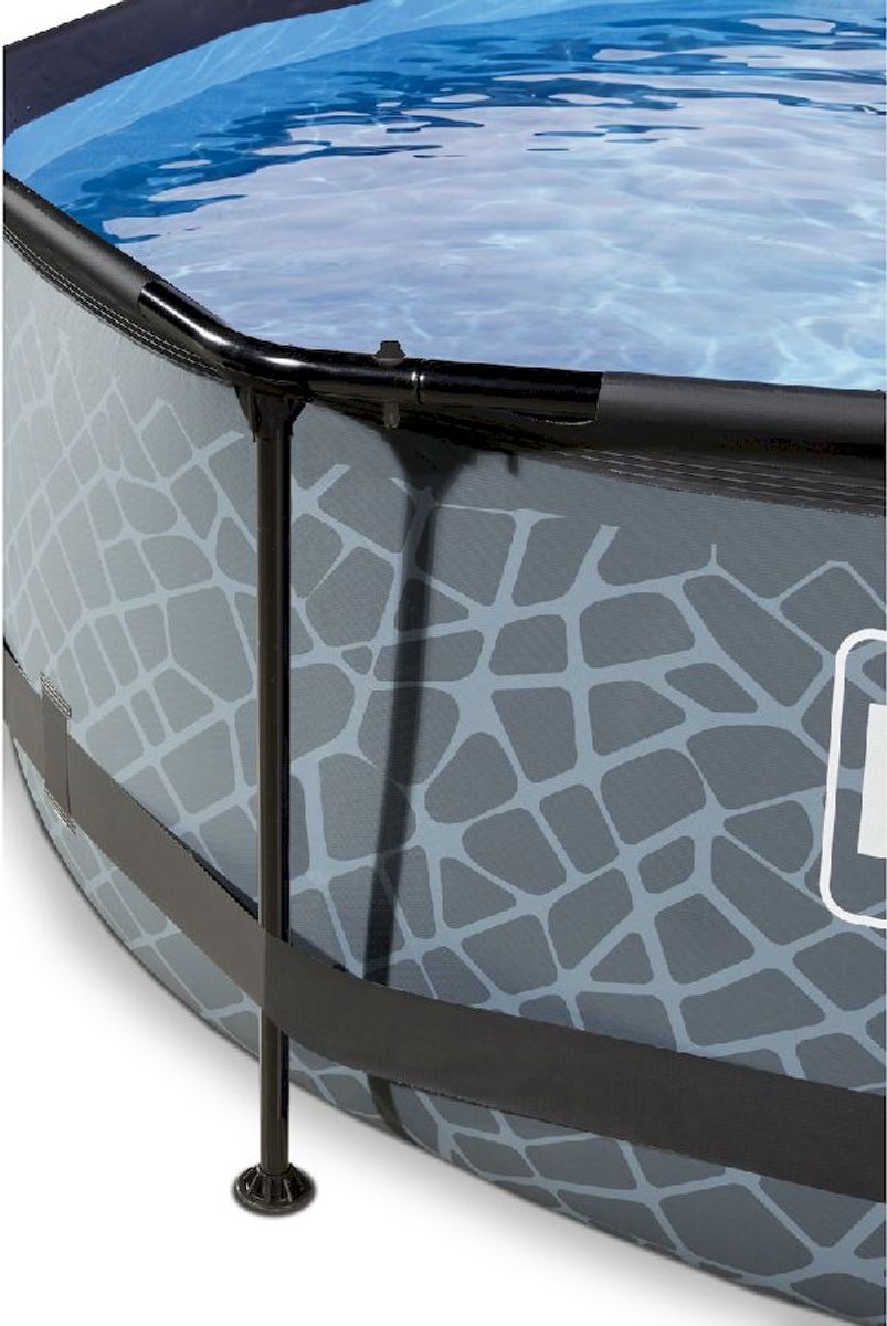 EXIT Stone zwembad - 360 x 76 cm - met filterpomp liner en frame