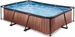 EXIT Wood zwembad - 220 x 150 x 65 cm - met filterpomp
