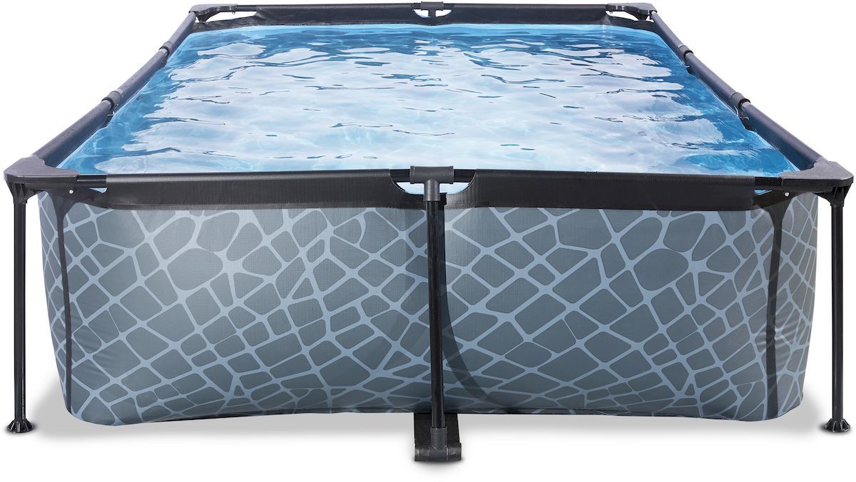 EXIT Stone zwembad - 300 x 200 x 65 cm - met filterpomp voorkant