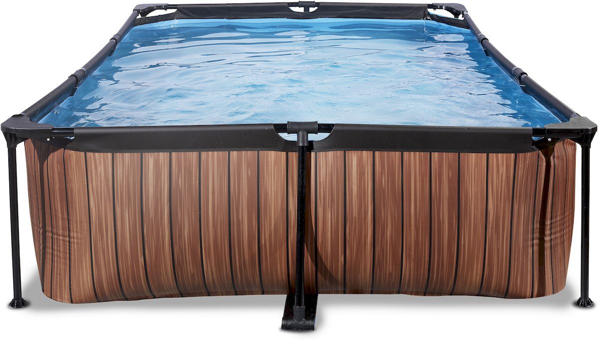 EXIT Wood zwembad - 300 x 200 x 65 cm - met filterpomp voorkant