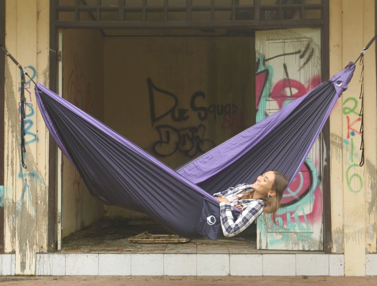 Ticket to the Moon hangmat 2 persoons Original Double - Navy Blue/Purple