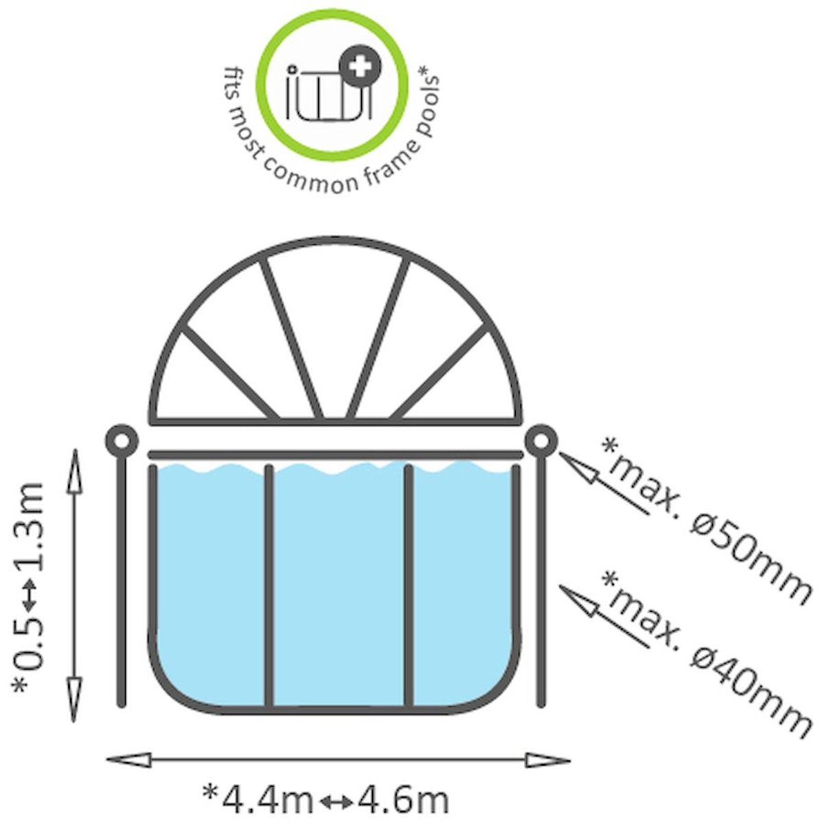 EXIT Zwembadoverkapping 450 cm afmetingen
